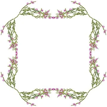 Frame with heather Stock Illustration