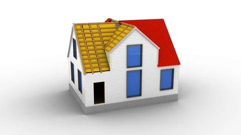 Frame house construction Stock Footage 76823586