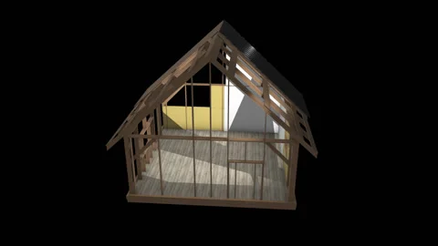 Frame House Construction Stock Footage 120986753