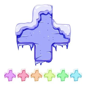 Frame ice game button cartoon vector graphic Stock Illustration