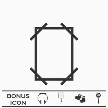 Frame icon flat. Stock Illustration