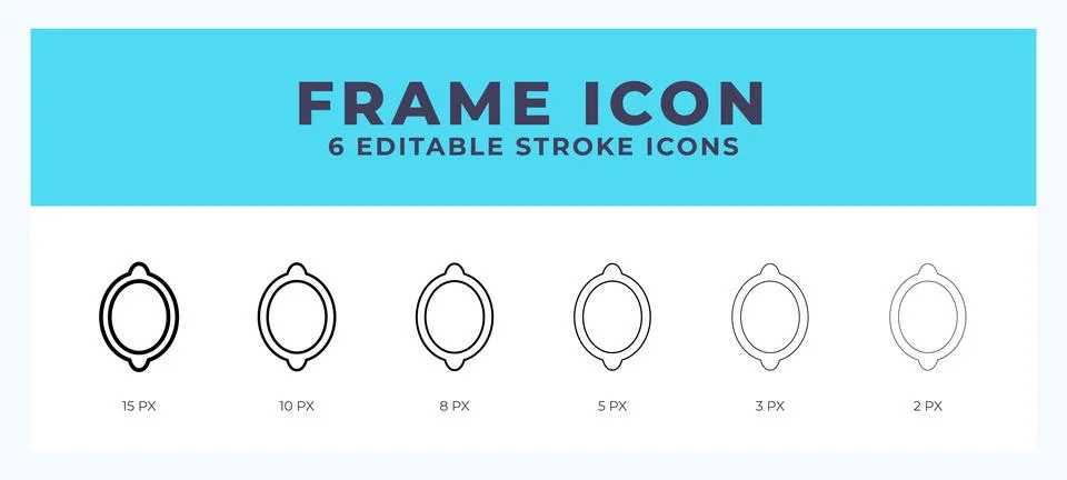Frame icon illustration vector with editable stroke. Illustrazione stock