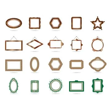 Frame Icon Set Stock Illustration