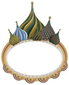 Frame with Kremlin Domes Stock Illustration