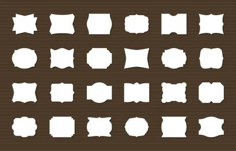 Frame label set. Blank frames decorative shapes, retro labels. Elegant sticker イラスト素材