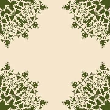 Frame with lacy mandala elements. Stock Illustration
