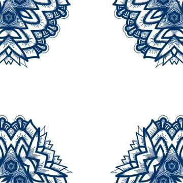 Frame with lacy mandala elements. Illustrazione stock