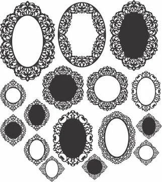FRAME Laser cut cnc panel design for metal, wooden room divider. Stock Illustration