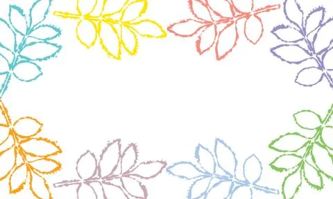 Frame of leaves of ash tree. Vector illustration. Applied clipping mask. Stock Illustration