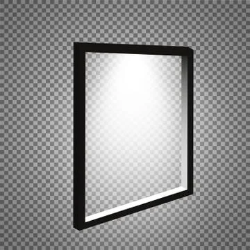 A frame with light weighing on the wall. Frame for the image, rectangular, re Illustrazione stock