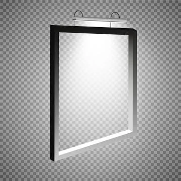 A frame with light weighing on the wall. Frame for the image, rectangular, re Stock Illustration