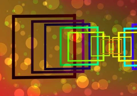 Frame lights bokeh abstract background Stock Illustration