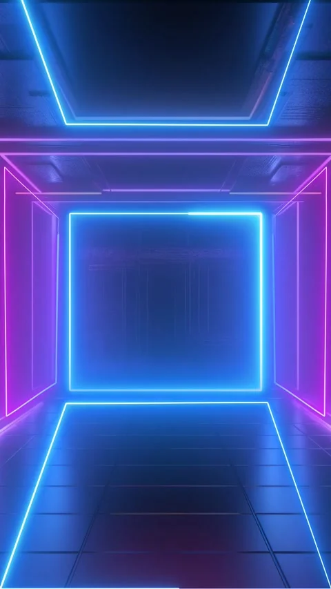 Frame line neon light effect green screen background Stock Footage 288912081