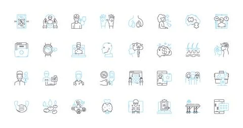 Frame linear icons set. Border, Edge, Rim, Surrounding, Perimeter, Casing Stock-Illustration