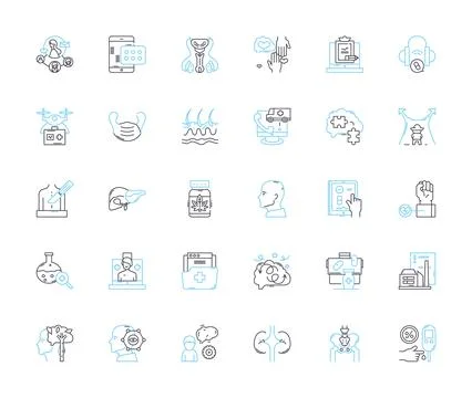 Frame linear icons set. Border, Edge, Rim, Surrounding, Perimeter, Casing Stock Illustration