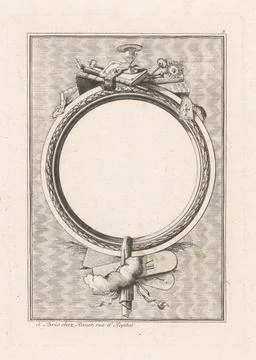 Frame with liturgical objects. Design for a round frame with liturgical ob... Stock Photos