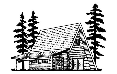 A Frame Lodge Stock Illustration