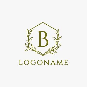 Frame logo vector, elegance nature letter B logo icon vector template Stock Illustration