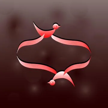 Frame for logotype of company made from two birds Stock Illustration