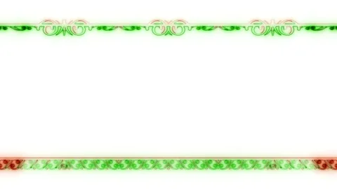 Frame, long rectangular horizontal decorated, green lines of lightening and.. Stock Footage 270317398