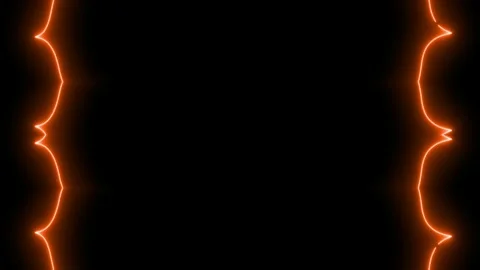 Frame, long rectangular slightly wavy vertical fiery, orange lines of neon .. Stock Footage 270317509