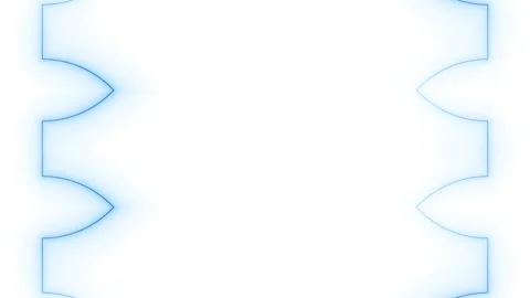 Frame, long rectangular vertical decorated, forming a puzzle, water blue li.. Stock Footage 270317699