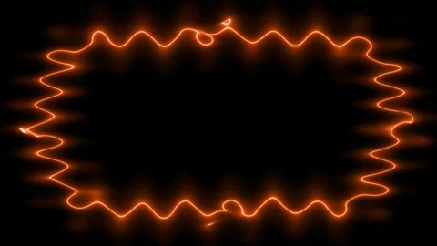 Frame, long rectangular wavy horizontal abstract fiery orange closed lines .. Stockbeeldmateriaal 270316250