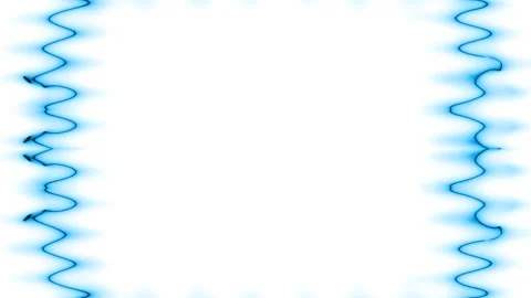 Frame, long rectangular wavy vertical, water blue lines of neon light on wh.. Stock Footage 270318148
