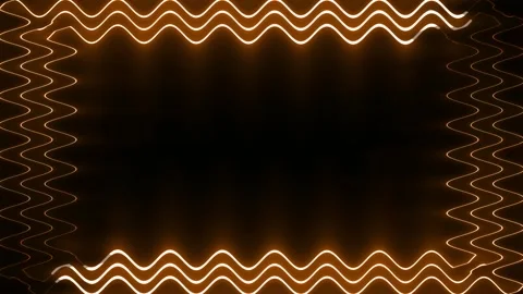 Frame, long wavy rectangular horizontal triple fiery orange closed lines of.. 스톡 동영상 270316245