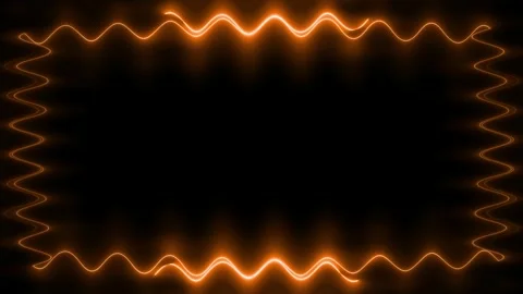 Frame, long wavy rectangular horizontal laser interpenetrating fiery orange.. 스톡 동영상 270316296