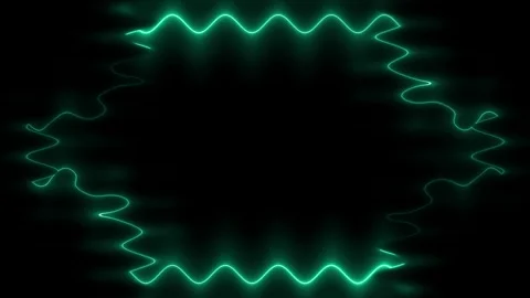 Frame, long wavy rectangular horizontal decorated, green closed rhombus lin.. Stock Footage 270316319