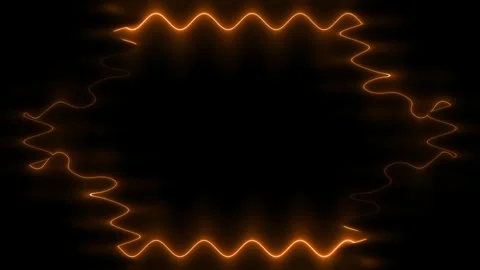 Frame, long wavy rectangular horizontal decorated, fiery orange closed line.. 스톡 동영상 270316326