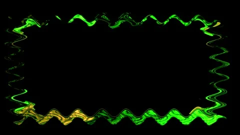 Frame, long wavy rectangular horizontal decorated, green water closed lines.. Stock Footage 270316360