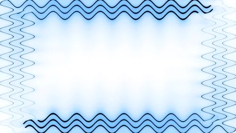 Frame, long wavy rectangular horizontal triple blue closed lines of lighten.. 스톡 동영상 270316407