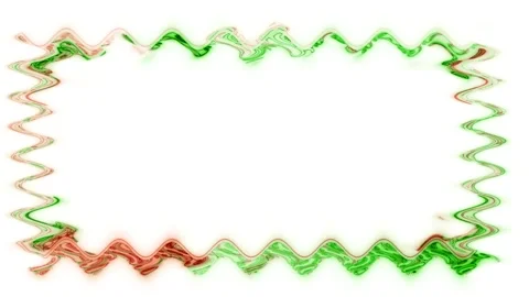 Frame, long wavy rectangular horizontal decorated, green water closed lines.. Stockbeeldmateriaal 270316413