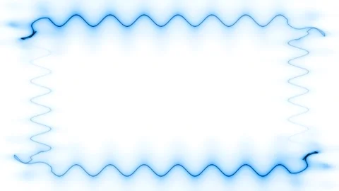 Frame, long wavy rectangular horizontal decorated, blue closed lines of lig.. Stock Footage 270316447