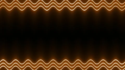 Frame, long wavy rectangular horizontal triple fiery, orange lines of light.. Stock Footage 270317713