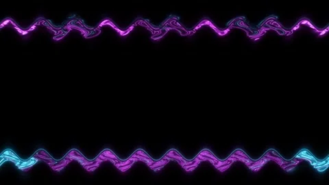 Frame, long wavy rectangular horizontal decorated, purple, pink lines of li.. Stock Footage 270317728