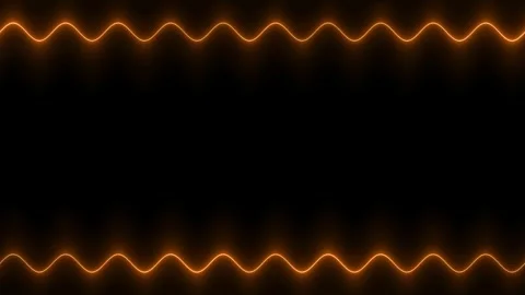 Frame, long wavy rectangular horizontal decorated, fiery orange lines of li.. Video stock 270317756