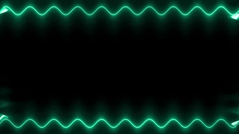 Frame, long wavy rectangular horizontal decorated, green lines of lightenin.. 스톡 동영상 270317763