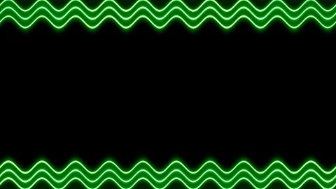 Frame, long wavy rectangular horizontal triple green lines of lightening an.. 스톡 동영상 270317793