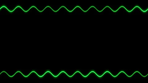 Frame, long wavy rectangular horizontal decorated, fiery green lines of lig.. 스톡 동영상 270317831