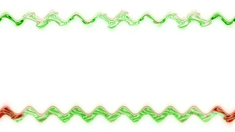 Frame, long wavy rectangular horizontal decorated, green lines of lightenin.. Stock Footage 270317862