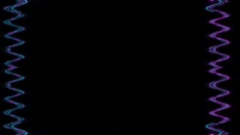 Frame, long wavy rectangular vertical decorated, purple lines of lightening.. 스톡 동영상 270317918