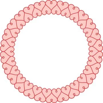 Frame for loved one with openwork calligraphic hearts Stock Illustration