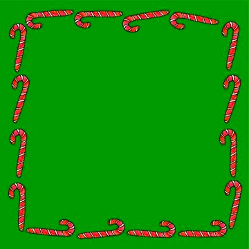 Frame is made of candy cane. Hand drawn sweet New Year and Christmas backgrou Stock Illustration