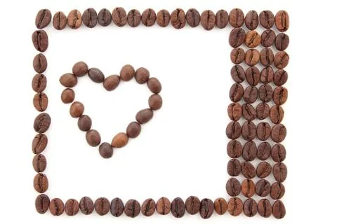 Frame made of coffee beans Stock Photos