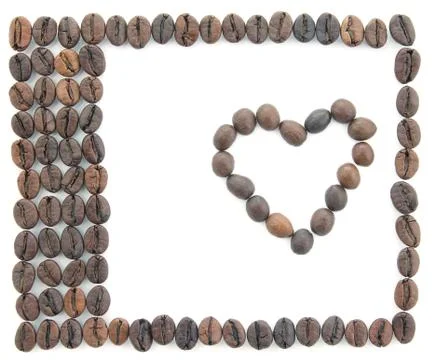 Frame made of coffee beans Stock Photos