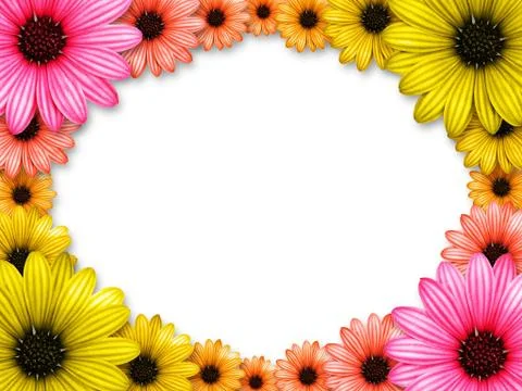 Frame made from colored flowers Stock Illustration