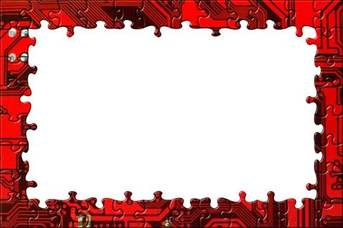 Frame made of computer puzzle Stock Illustration